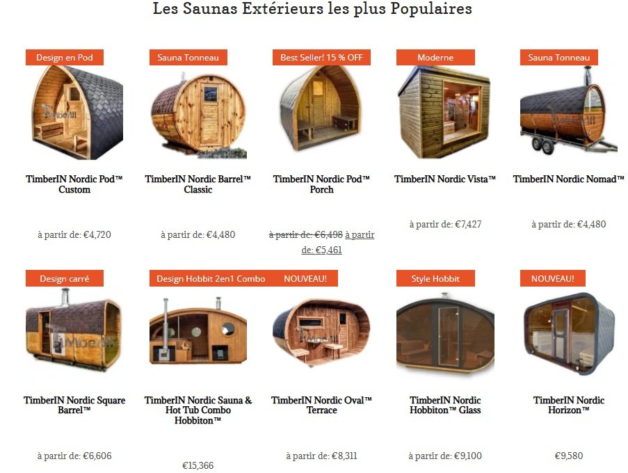 Saunas extérieurs modèles