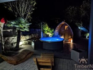 Sauna Extérieur Jardin Iglu Bain Nordique WPC – Thermobois Avec Poêle à Granulés Ou à Bois (3)