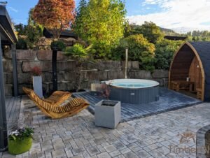 Sauna Extérieur Jardin Iglu Bain Nordique WPC – Thermobois Avec Poêle à Granulés Ou à Bois (5)