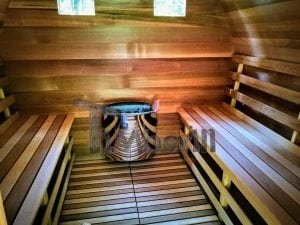 Jardin Extérieur Sauna En Bois Cèdre Rouge Avec Chauffage électrique Et Porche (14)