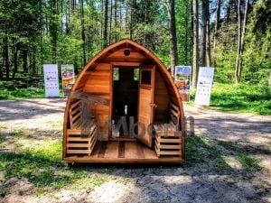 Jardin Extérieur Sauna En Bois Cèdre Rouge Avec Chauffage électrique Et Porche (23)