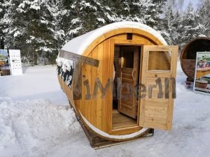 Sauna Extérieur Avec Dressing, Fenêtre Panoramique Et Poêle à Bois (1)