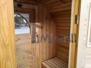 Sauna Extérieur Avec Dressing, Fenêtre Panoramique Et Poêle à Bois (10)
