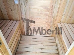 Sauna Extérieur Avec Dressing, Fenêtre Panoramique Et Poêle à Bois (11)