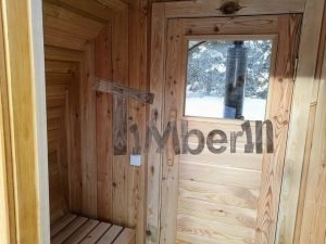 Sauna Extérieur Avec Dressing, Fenêtre Panoramique Et Poêle à Bois (12)