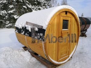 Sauna Extérieur Avec Dressing, Fenêtre Panoramique Et Poêle à Bois (4)