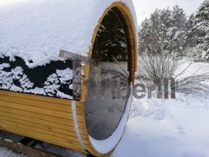 Sauna Extérieur Avec Dressing, Fenêtre Panoramique Et Poêle à Bois (7)