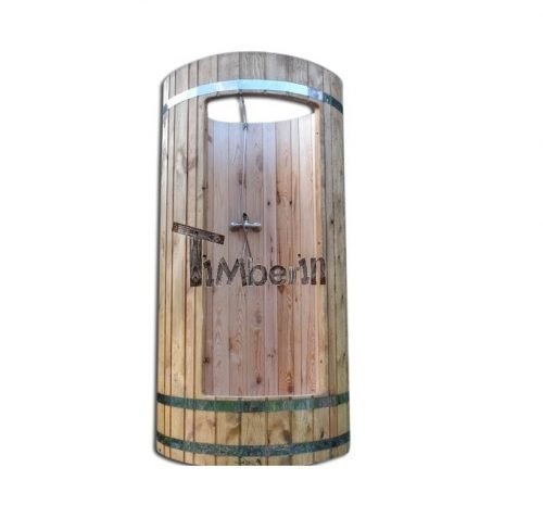 Douche en bois pour sauna extérieur