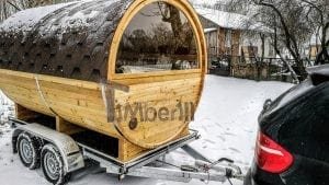Sauna Extérieur Avec Remorque, Vestiaire Et Poêle à Bois Harvia (10)