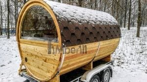 Sauna Extérieur Avec Remorque, Vestiaire Et Poêle à Bois Harvia (5)