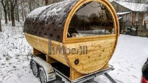 Sauna Extérieur Avec Remorque, Vestiaire Et Poêle à Bois Harvia (7)