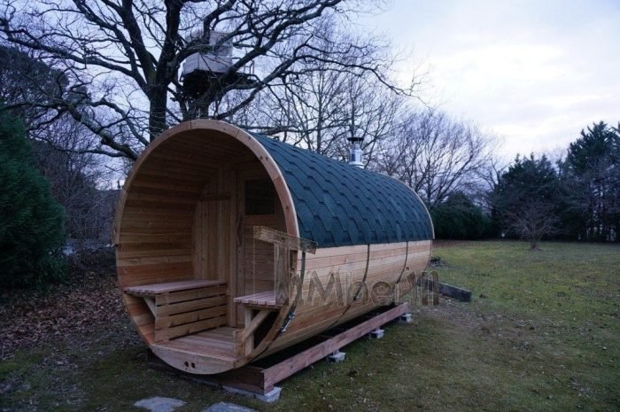 Sauna Barique En Bois De Méleze Avec Une Poêle De Bois, Avec La Fenêtre Panoramique, Thierry, Chemin Oianetxeberria, France (2)