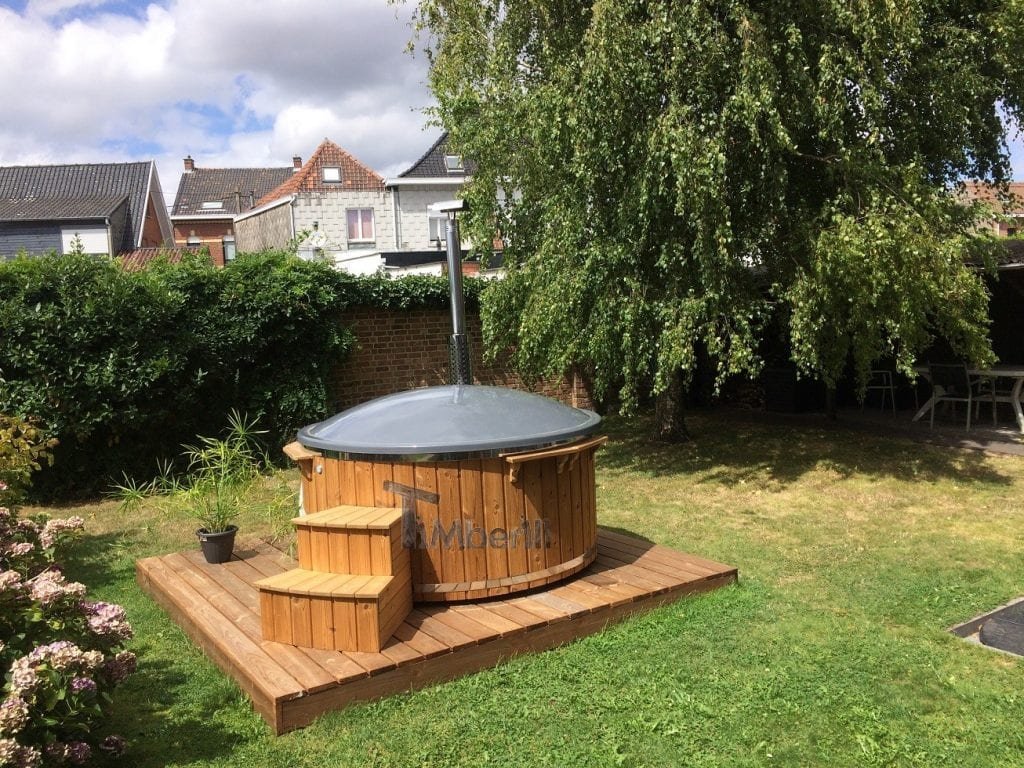 Bain nordique en fibre de verre thermo bois Wellness Royal Frederic Mouscron Belgique