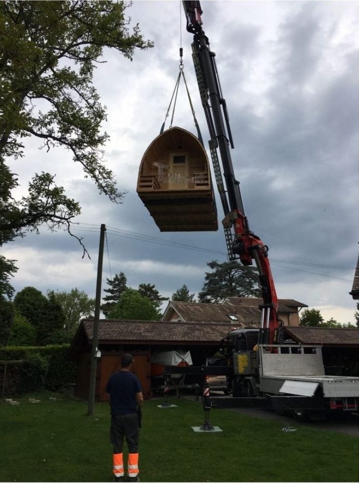 Jardin Extérieur Sauna En Bois Igloo 5 M, Anne, Meinier, Schweiz (2)