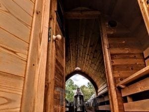 Sauna Igloo Extérieur Avec Remorque, Vestiaire Et Poêle à Bois Harvia (48)