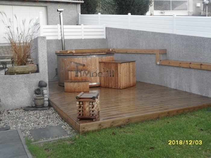 Bain scandinave avec poêle extérieur en fibre de verre, Daniel, LES ANNONAY, France 2 Spa Jacuzzi Avec Poêle Extérieur En Fibre De Verre, Daniel,LES ANNONAY, France (1)