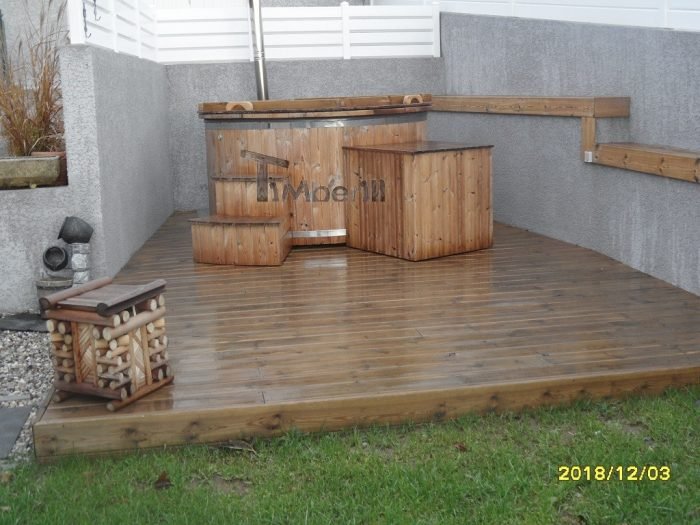 Bain scandinave avec poêle extérieur en fibre de verre, Daniel, LES ANNONAY, France 4 Spa Jacuzzi Avec Poêle Extérieur En Fibre De Verre, Daniel,LES ANNONAY, France (3)