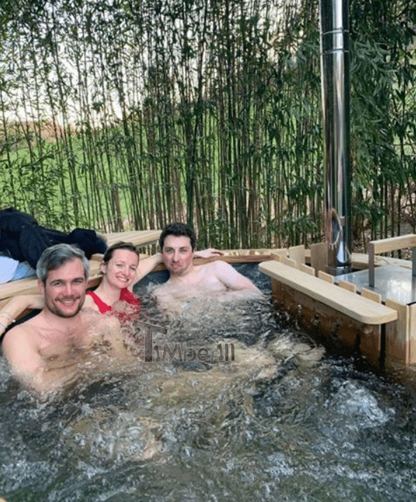 Spa Jacuzzi Avec Poêle Extérieur En Fibre De Verre, Jean, RATIERES, France (1)
