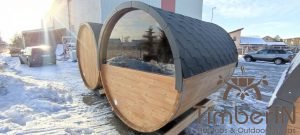 Sauna Baril Extérieur Avec Vitrine Avant Et Fenêtre Panoramique Arrière 1 (12)