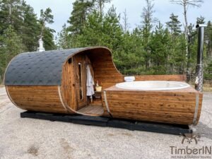 Sauna Tonneau Avec Bain à Remous En Fibre De Verre (2)