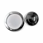Accessoires pour bains nordiques 3 Paire de luminaires LED ronds pour bain nordique en acier inoxydable, avec lentilles transparente et sombre sur fond blanc