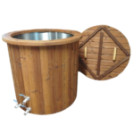 Bain froid de glace 1 Bain froid extérieur Thermowood avec cuve inox AISI 316