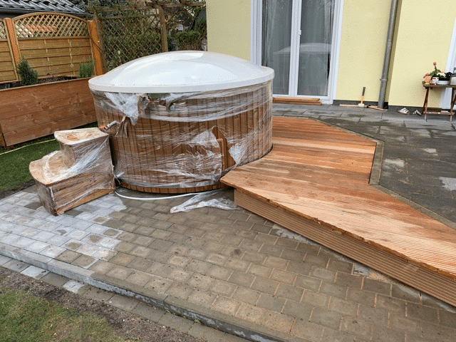 Préparation du terrain pour bain nordique 11 Bain nordique intégré dans la terrasse